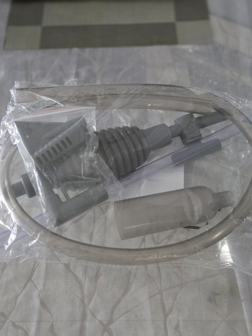 Clear Gray Plastic Tubing Set - To Clean Fish Tank . Hose and Attachments.